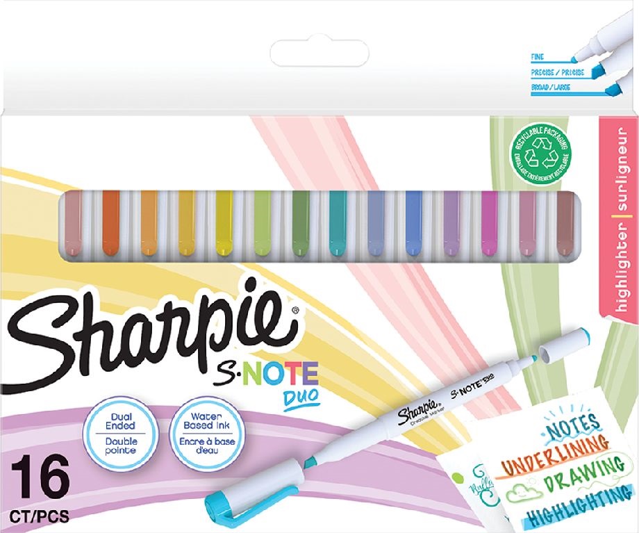 Sharpie S-Nota Duo kétvégű 16 db-os vízbázisú marker