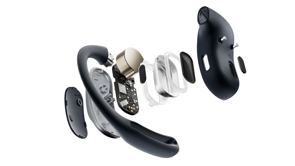 Shokz OpenFit Air. True Wireless Bluetooth fekete sport fülhallgató