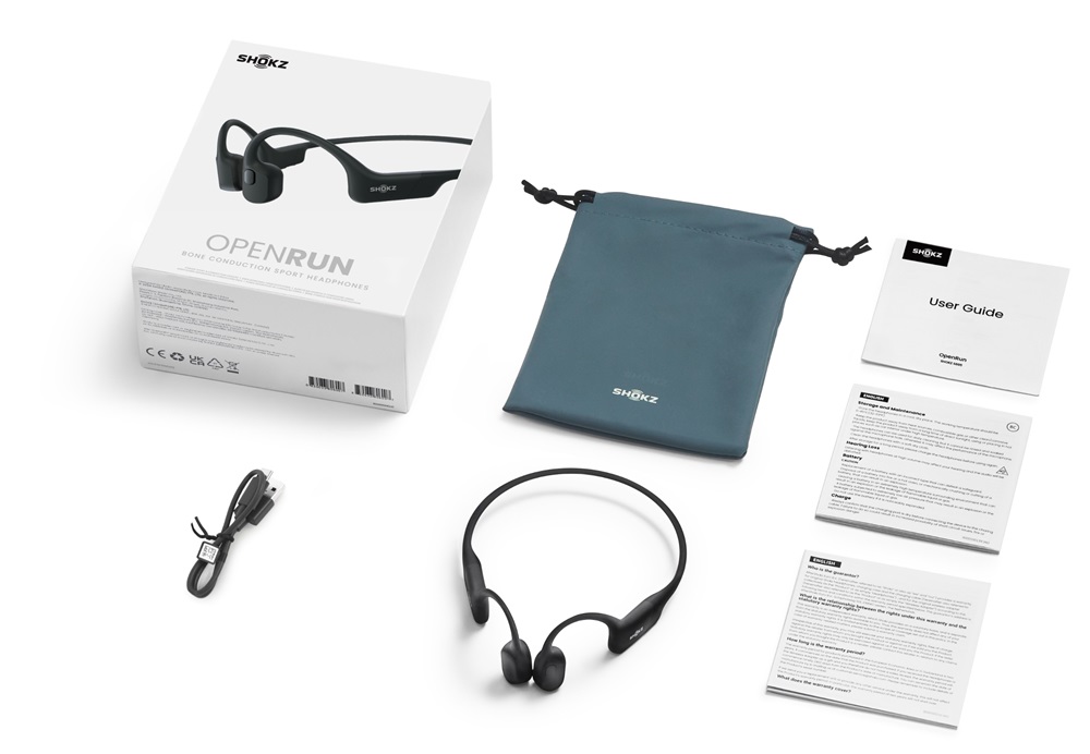 Shokz OpenRun USB-C csontvezetéses Bluetooth fekete Open-Ear sport fejhallgató