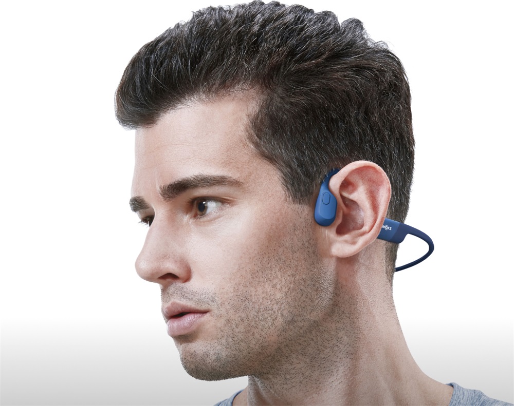 Shokz OpenRun USB-C csontvezetéses Bluetooth kék Open-Ear sport fejhallgató