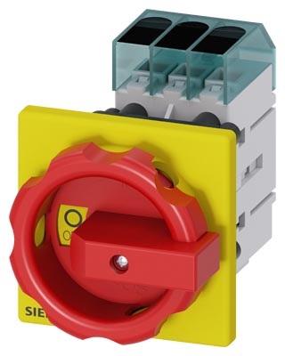 Siemens 3LD3454-0TK53 22kW panelre szerelhető piros-sárga kar főkapcsoló