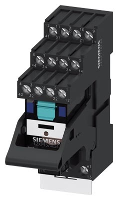 Siemens komplett dugaszolható relé 24V DC 4W, 3,5mm rögzítéssel