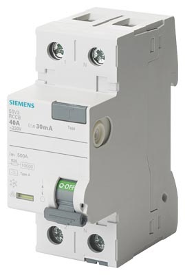 Siemens 5SV3312-6  ÁVK A 25/2 30MA 2 MODUL védőkapcsoló
