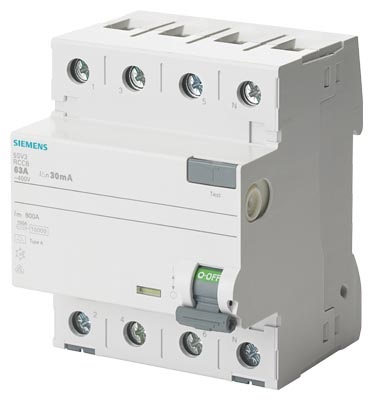 Siemens 5SV3444-6  ÁVK A 40/4 100MA 4 MODUL védőkapcsoló