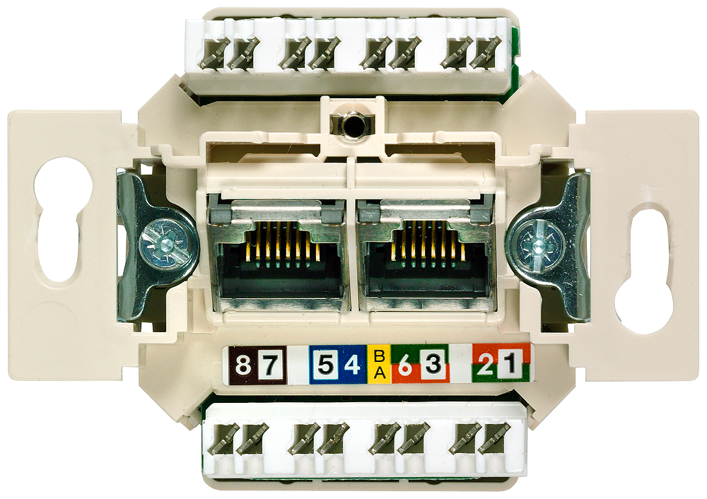 Siemens 5TG2027-2 Delta UAE 2X8pólusú RJ45 UTP CAT6 A informatikai csatlakozóaljzat