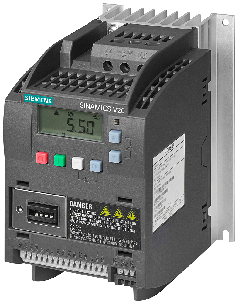 Siemens 6SL3210-5BE22-2UV0 SINAMICS V20, 3AC400V 2.2KW UNFILTERED frekvenciaváltó