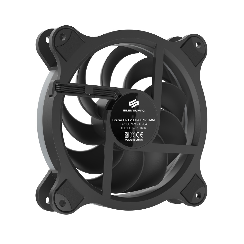 SilentiumPC 120mm Corona HP EVO ARGB ház hűtőventilátor