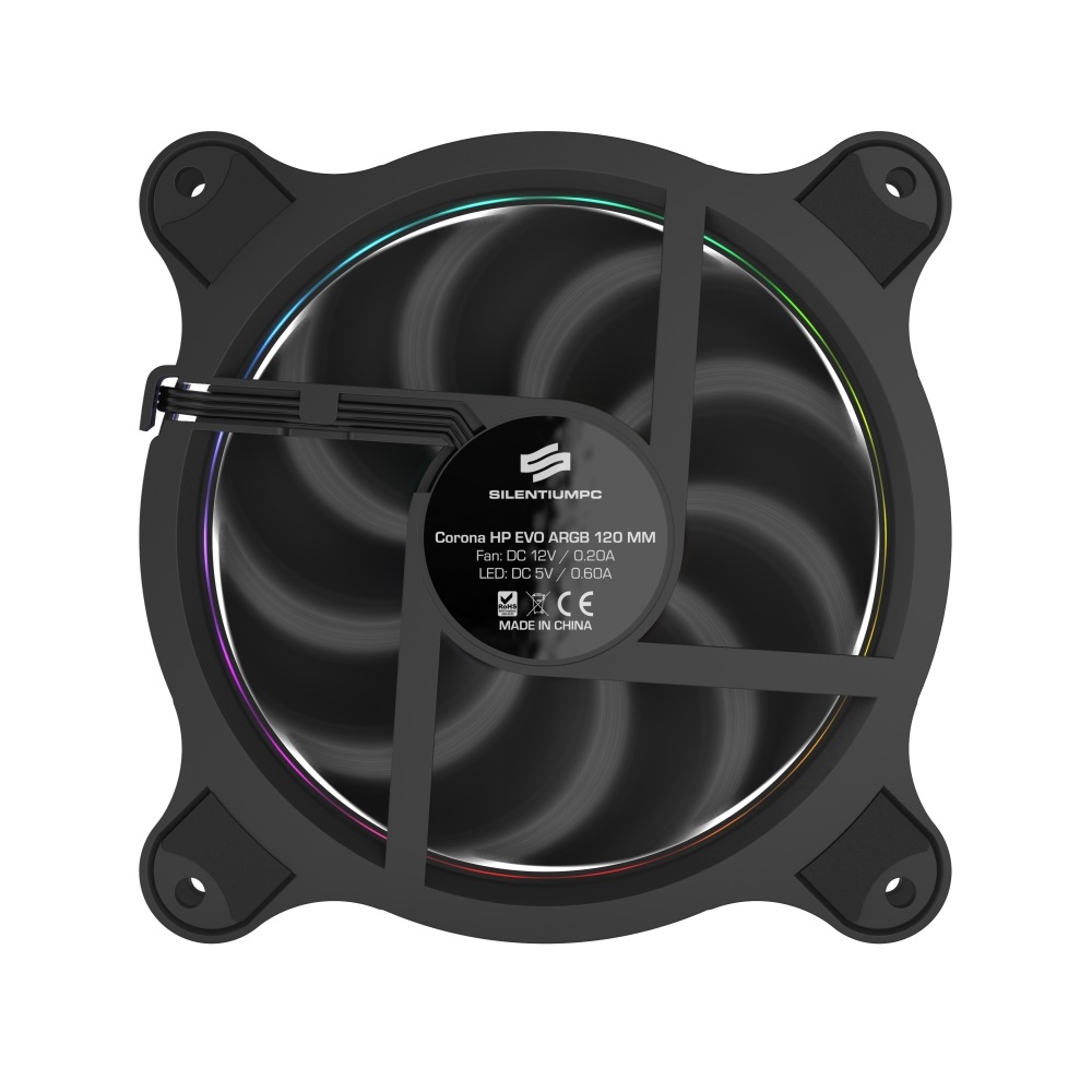SilentiumPC 120mm Corona HP EVO ARGB ház hűtőventilátor