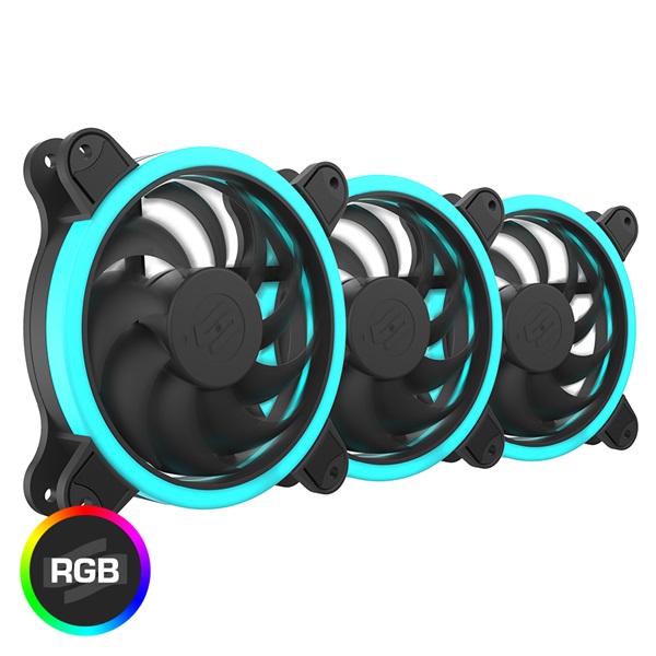 SilentiumPC 120mm Sigma HP 120 Corona RGB 3-pack ház hűtőventilátor