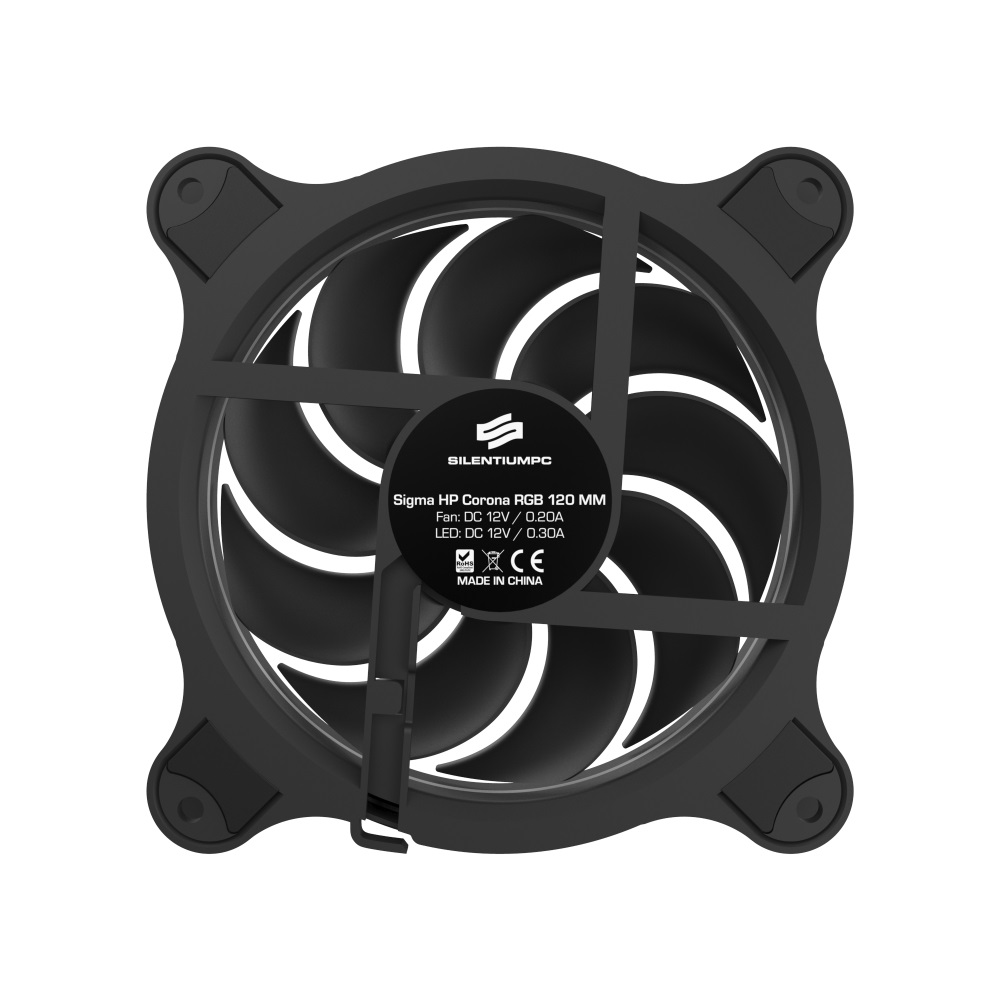 SilentiumPC 120mm Sigma HP 120 Corona RGB 3-pack ház hűtőventilátor
