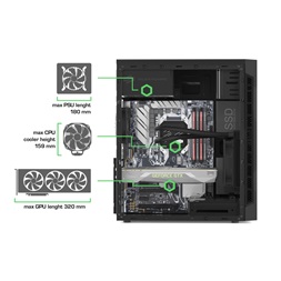 SilentiumPC Armis AR1 Fekete (Táp nélküli) ATX ház