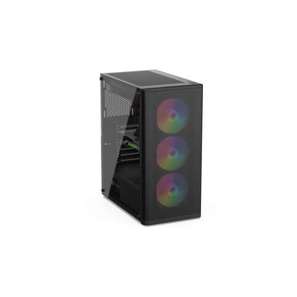 SilentiumPC Ventum VT2 EVO TG ARGB Fekete (Táp nélküli) ablakos ATX ház