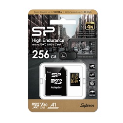 Silicon Power 256GB SD micro High Endurance (SDXC Class 10 UHS-I U1) memória kártya adapterrel