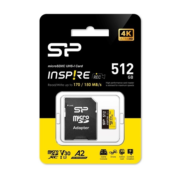 Silicon Power 512 SD micro (SDXC V30 UHS-I U3) SP512GBSTXLA2V1NSP memóriakártya