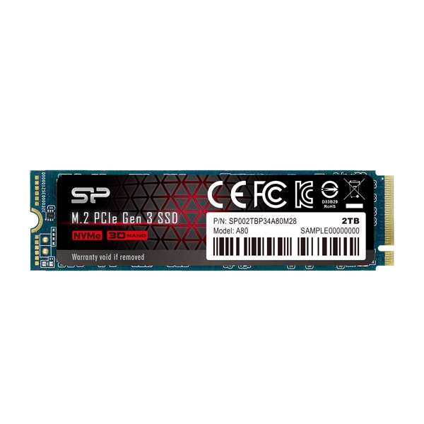 Silicon Power 2TB M.2 PCIe Gen3 2280 A80 (SP002TBP34A80M28) SSD