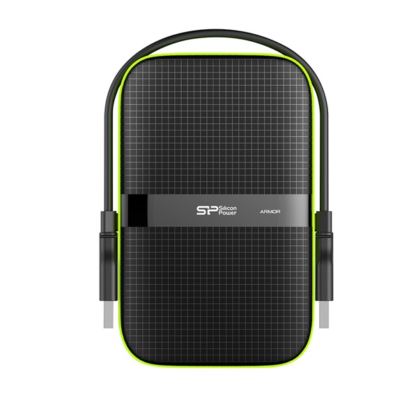 Silicon Power 4TB USB 3.2 Gen1 2,5" Armor A60 (SP040TBPHDA60S3K) fekete-zöld külső winchester