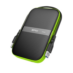 Silicon Power 4TB USB 3.2 Gen1 2,5" Armor A60 (SP040TBPHDA60S3K) fekete-zöld külső winchester