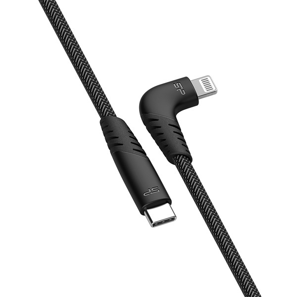 Silicon Power SP1M0ASYLK50CL1G 1m USB C/Lightning fekete adat- és töltőkábel