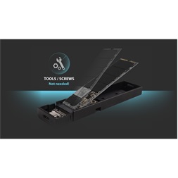 Silicon Power PD60 (M.2 PCIe NVMe SSD/M.2 SATA SSD) Type-C fekete külső SSD ház