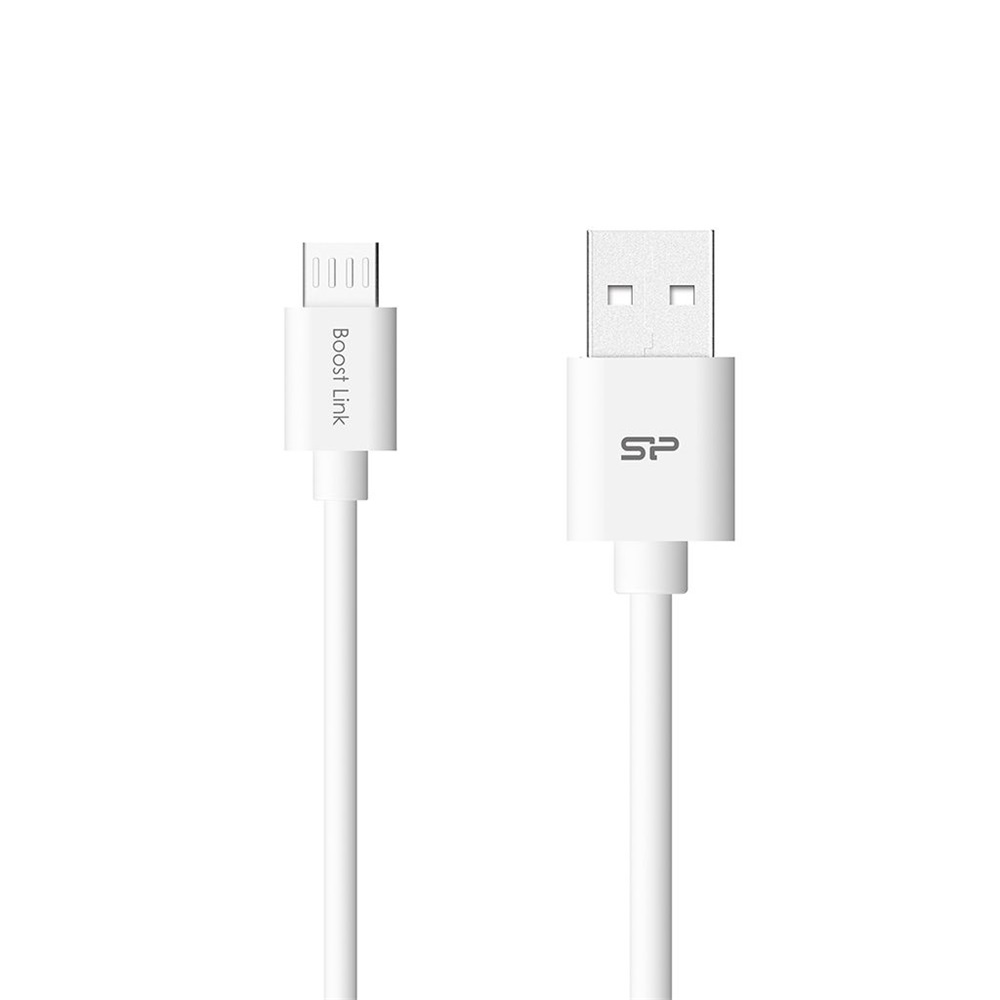 Silicon Power kábel, microUSB - USB, Boost Link LK30, 1M, 2.4A, fehér