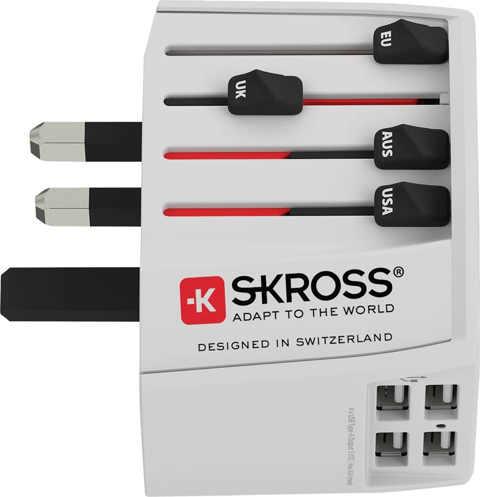 Skross MUVUSB-4XA 4xUSB töltő bemenettel világutazó adapter