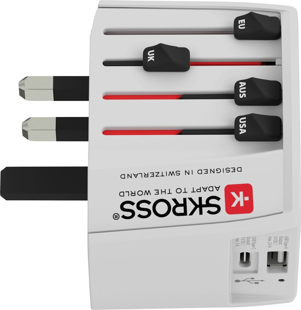 Skross MUVUSB-A-C USB/Type-C töltő bemenettel világutazó adapter