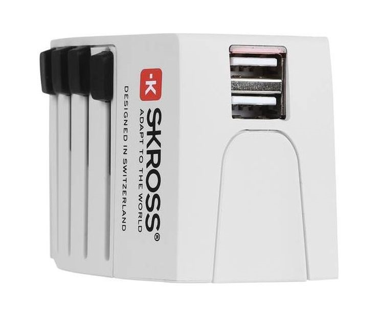 SKROSS MUV USB 2400mA, hálózati csatlakozó átalakító, beépített USB töltővel
