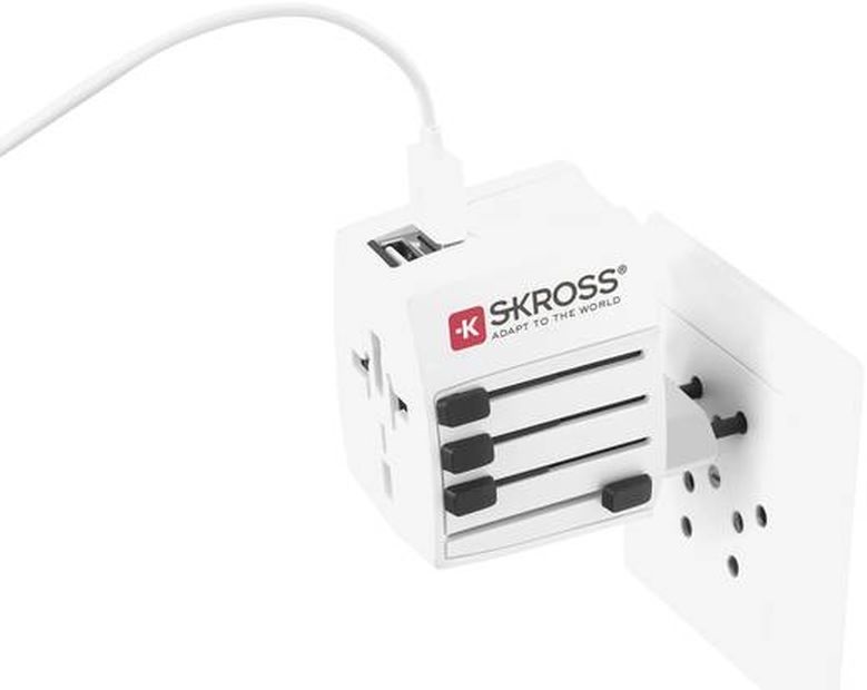 SKROSS MUV USB 2400mA, hálózati csatlakozó átalakító, beépített USB töltővel