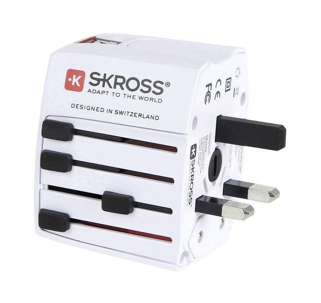 SKROSS MUV USB 2400mA, hálózati csatlakozó átalakító, beépített USB töltővel
