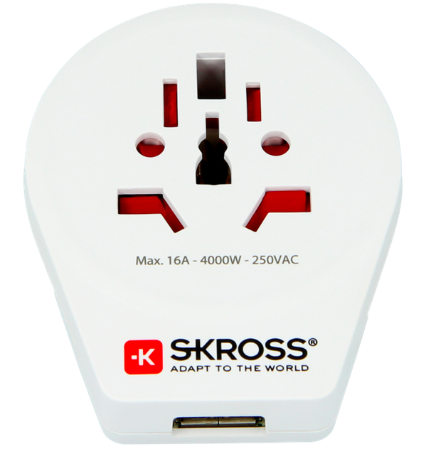 SKROSS 1.500266 World to Europe USB - csatlakozó átalakító európába utazóknak + USB