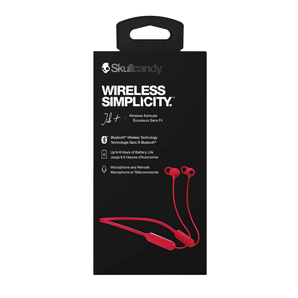 Skullcandy JIB+ Bluetooth nyakpántos fekete-piros fülhallgató