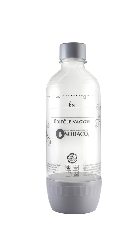 Sodaco 1l PET szürke szénsavasító flakon