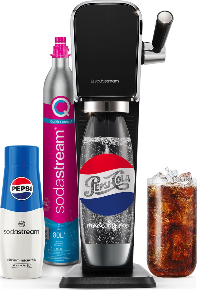 Sodastream SM  Art Black Pepsi megapack szódagép+patron+szénsavasító palack+Pepsi italkoncentrátum