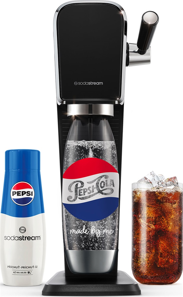 Sodastream SM  Art Black Pepsi megapack szódagép+patron+szénsavasító palack+Pepsi italkoncentrátum