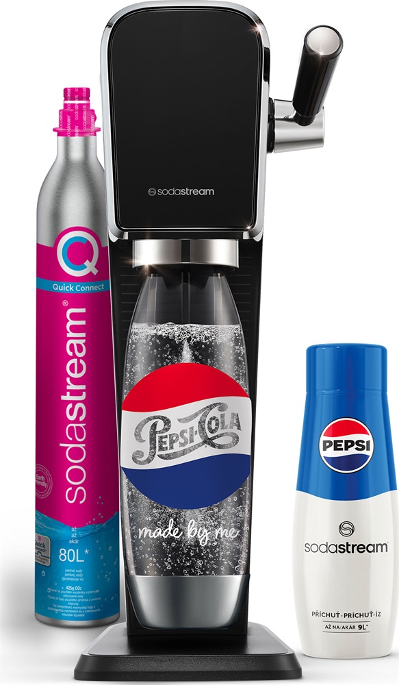 Sodastream SM  Art Black Pepsi megapack szódagép+patron+szénsavasító palack+Pepsi italkoncentrátum