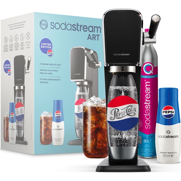 Sodastream SM  Art Black Pepsi megapack szódagép+patron+szénsavasító palack+Pepsi italkoncentrátum