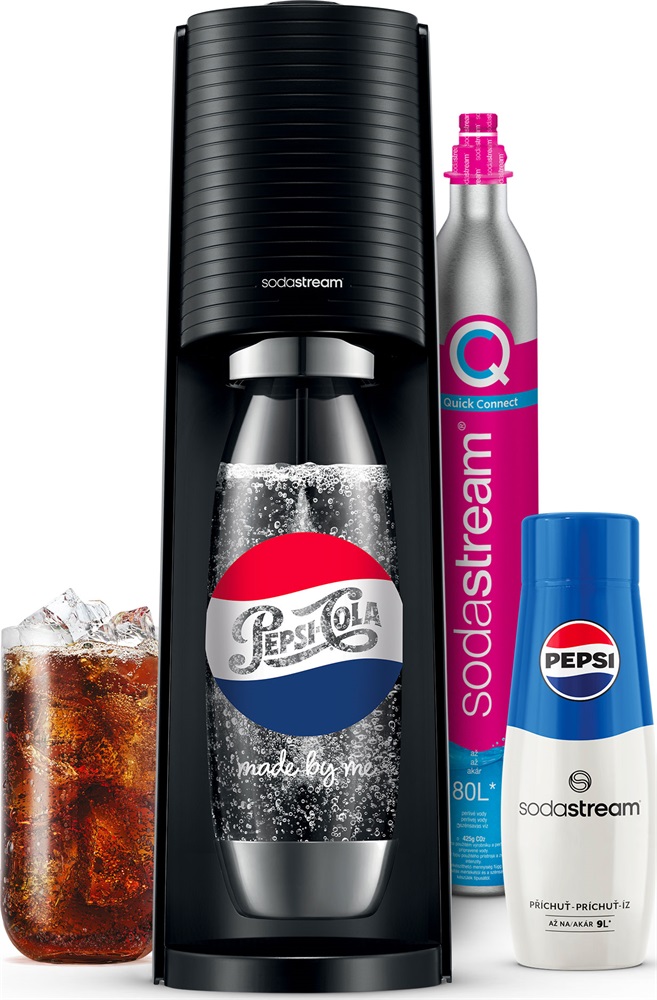 Sodastream SM Terra Black Pepsi megapack szódagép+patron+szénsavasító palack+Pepsi italkoncentrátum