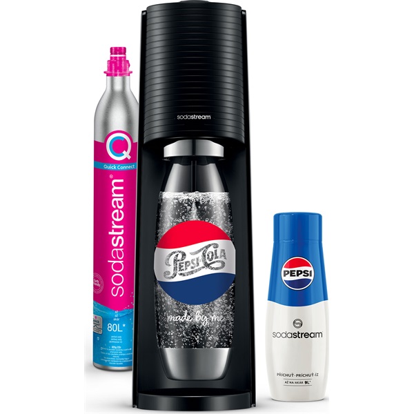 Sodastream SM Terra Black Pepsi megapack szódagép+patron+szénsavasító palack+Pepsi italkoncentrátum
