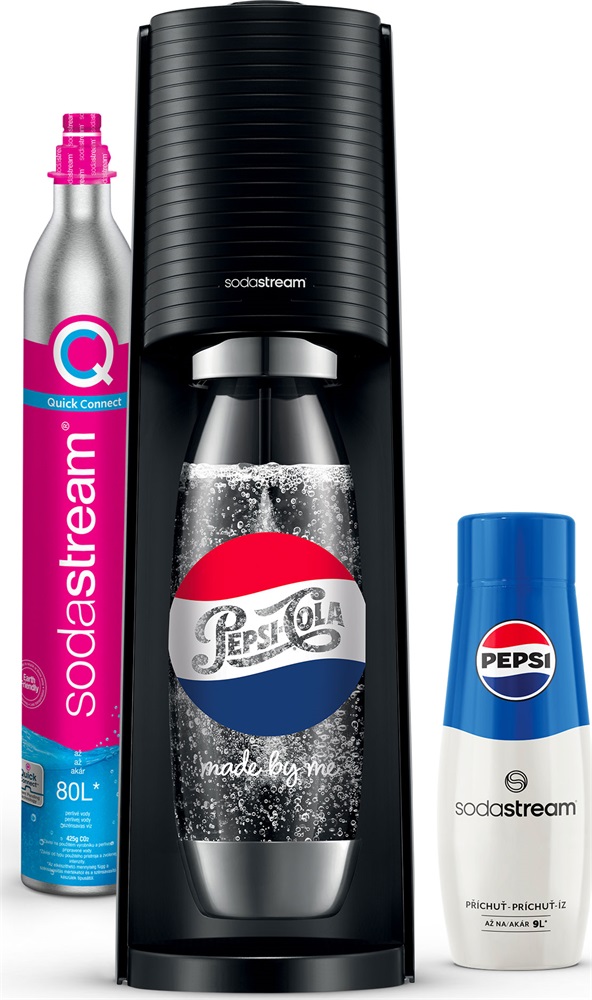 Sodastream SM Terra Black Pepsi megapack szódagép+patron+szénsavasító palack+Pepsi italkoncentrátum