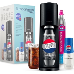 Sodastream SM Terra Black Pepsi megapack szódagép+patron+szénsavasító palack+Pepsi italkoncentrátum