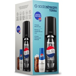 Sodastream SM Terra Black Pepsi megapack szódagép+patron+szénsavasító palack+Pepsi italkoncentrátum