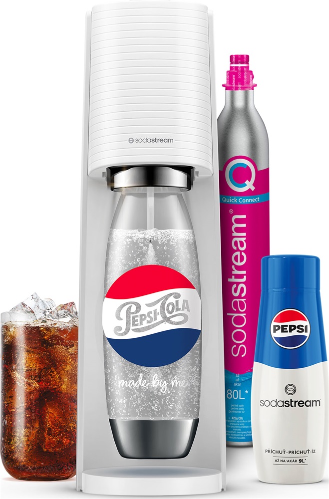 Sodastream SM  Terra White Pepsi megapack szódagép+patron+szénsavasító palack+Pepsi italkoncentrátum