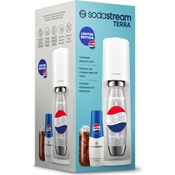 Sodastream SM  Terra White Pepsi megapack szódagép+patron+szénsavasító palack+Pepsi italkoncentrátum