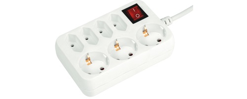 Somogyi NV 17/WH 7aljzat (4 euro+3 földelt) 1,5 méter 3x1mm2 fehér elosztó