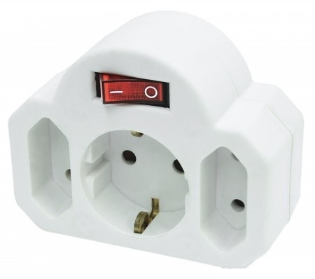 Somogyi NVK 3/WH kapcsolós aljzat, 3aljzat fehér