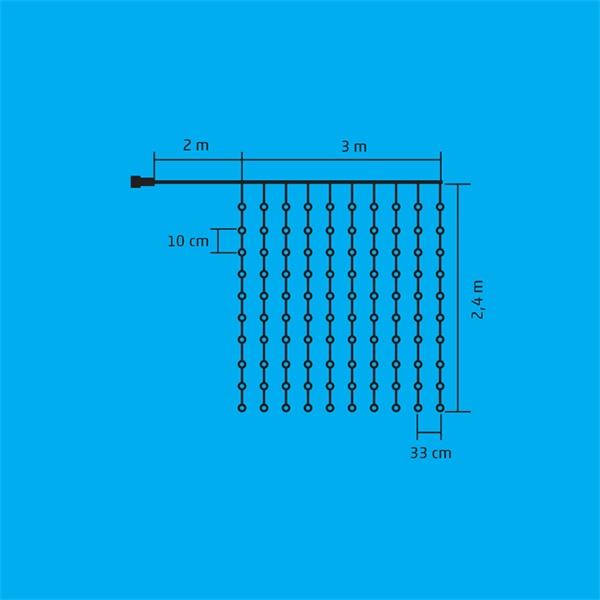 Somogyi MLF 240 240 LED/3x2,4 m/10 füzér/RGB/SMART micro LED-es karácsonyi fényfüggöny