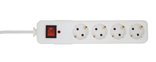 Somogyi NVT 04K/WH 4 aljzat 1,5 méter 3x1,5mm2 fehér túlfeszültség védett elosztó