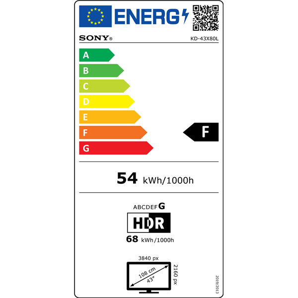 Sony 43" KD43X80LPAEP 4K UHD Smart LED TV (Újracsomagolt)