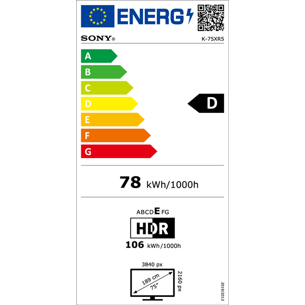 Sony 75" Bravia 5 K75XR55BP 4K UHD Smart Mini LED TV