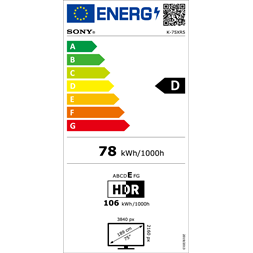 Sony 75" Bravia 5 K75XR55BP 4K UHD Smart Mini LED TV